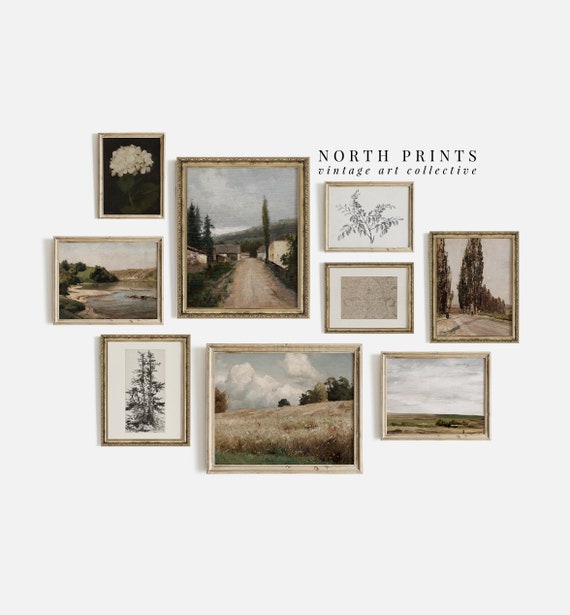 Printable Vintage Gallery Wall Art SET Antique Prints Warm ...