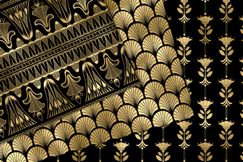 Art Deco Digital Paper Great Gatsby black and gold printable ...
