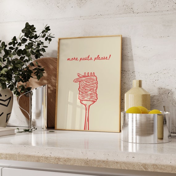 Aesthetic Kitchen Decor Pasta Kitchen Wall Art Digital Download ...