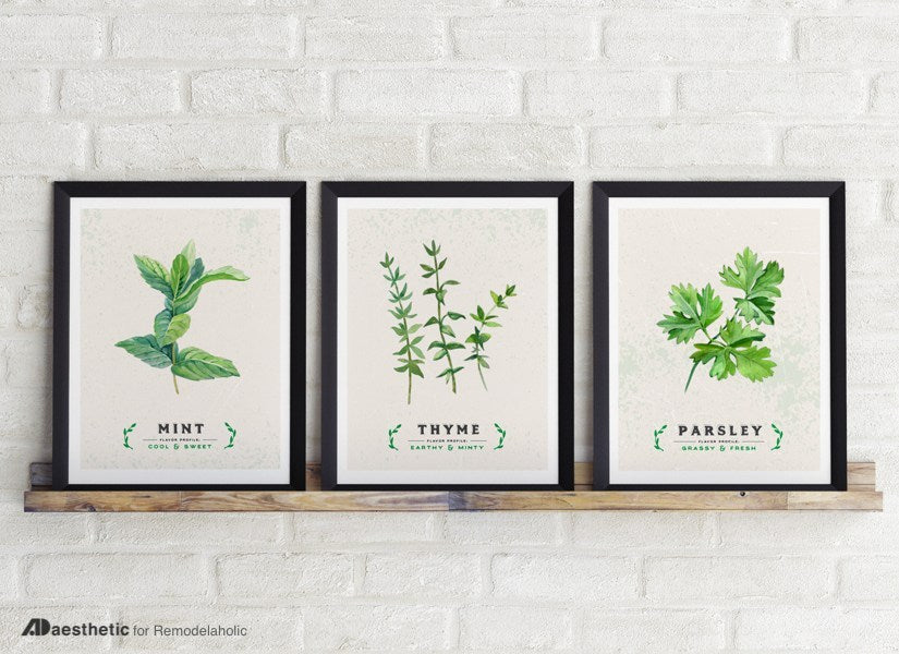 Printable Kitchen Wall Art: Culinary Herb Print Set - Remodelaholic