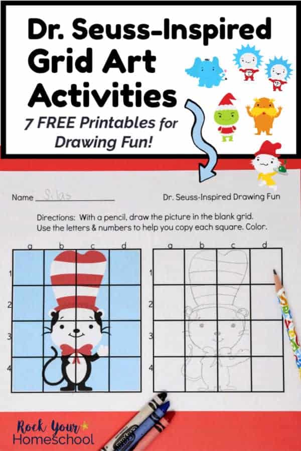 Dr. Seuss-Inspired Grid Art Activities for Wonderful Fun (Free)