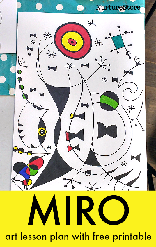 Joan Miró art lesson for children with free printable - NurtureStore