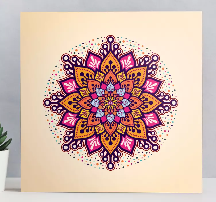 Rainbow beige mandala print wall art - TenStickers