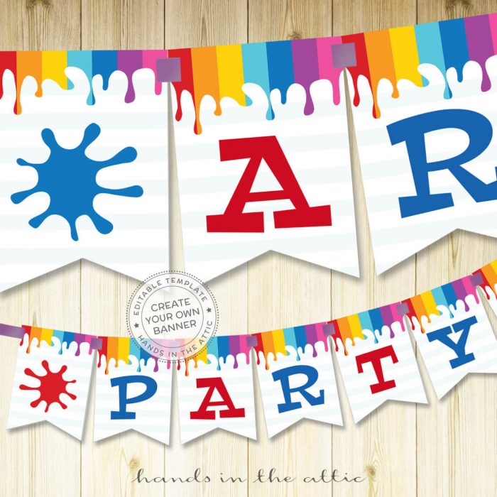 Art Party Invitation | Printable Template | Hands in the Attic