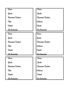 printable art tags