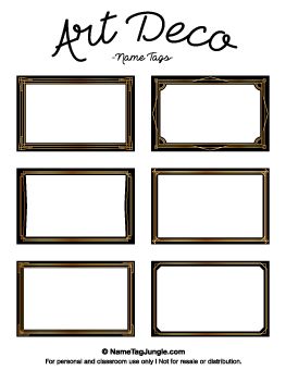 Printable Art Deco Name Tags