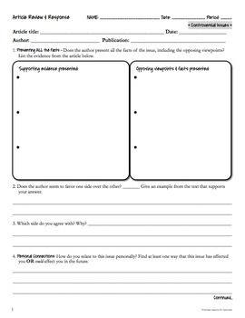 Close Reading Article Review Questions For Any NonFiction Text