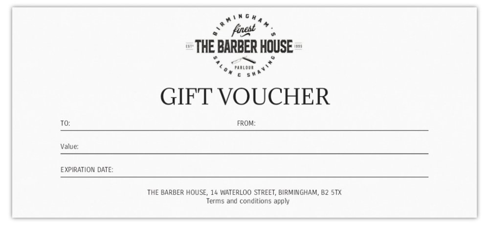 The Barber House Birmingham Gift Vouchers — The Barber House Birmingham