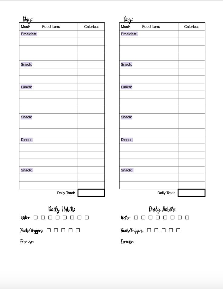 Free Printable Food Journals: 6 different designs
