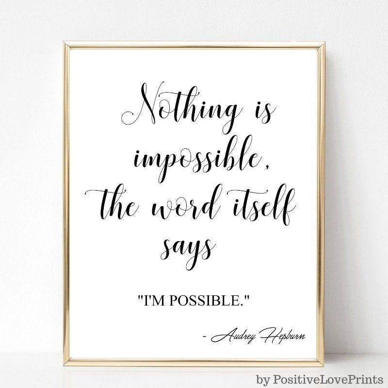 Audrey Hepburn Inspirational Quote Print Graphic by EvaTemplates ...