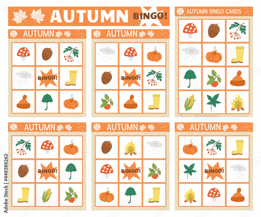 printable autumn bingo cards