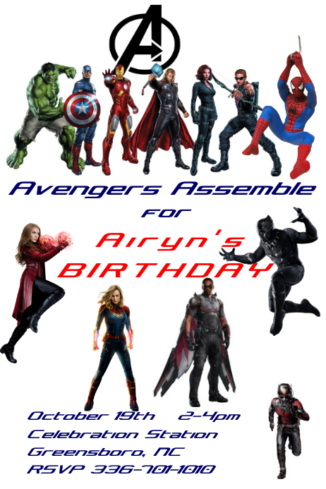 Avengers Birthday Invitation Template | PosterMyWall