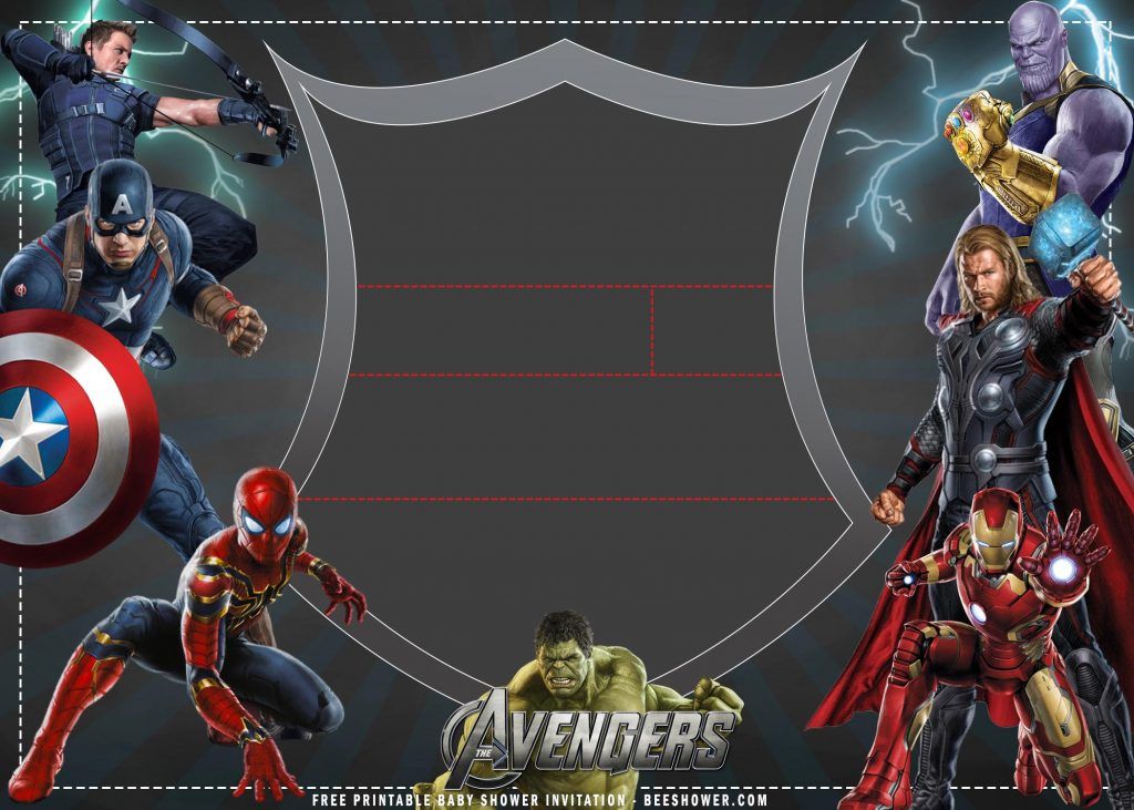 FREE Printable) - Avengers Birthday Invitation Templates | Beeshower