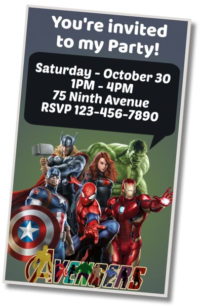 printable avengers party invitations