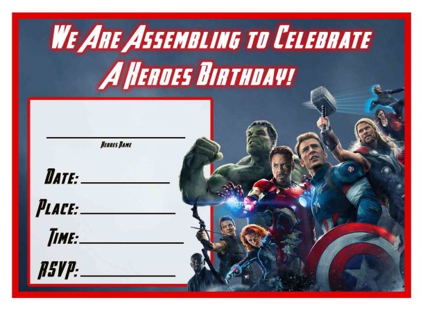 Free Avengers: Age of Ultron Printable Birthday Invitation ... - Worksheets Library free-avengers-age-of-ultron-printable-birthday-invitation-worksheets-library