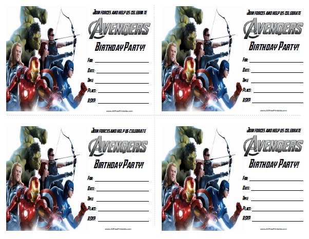 The Avengers Birthday Party Invitations - Free Printable
