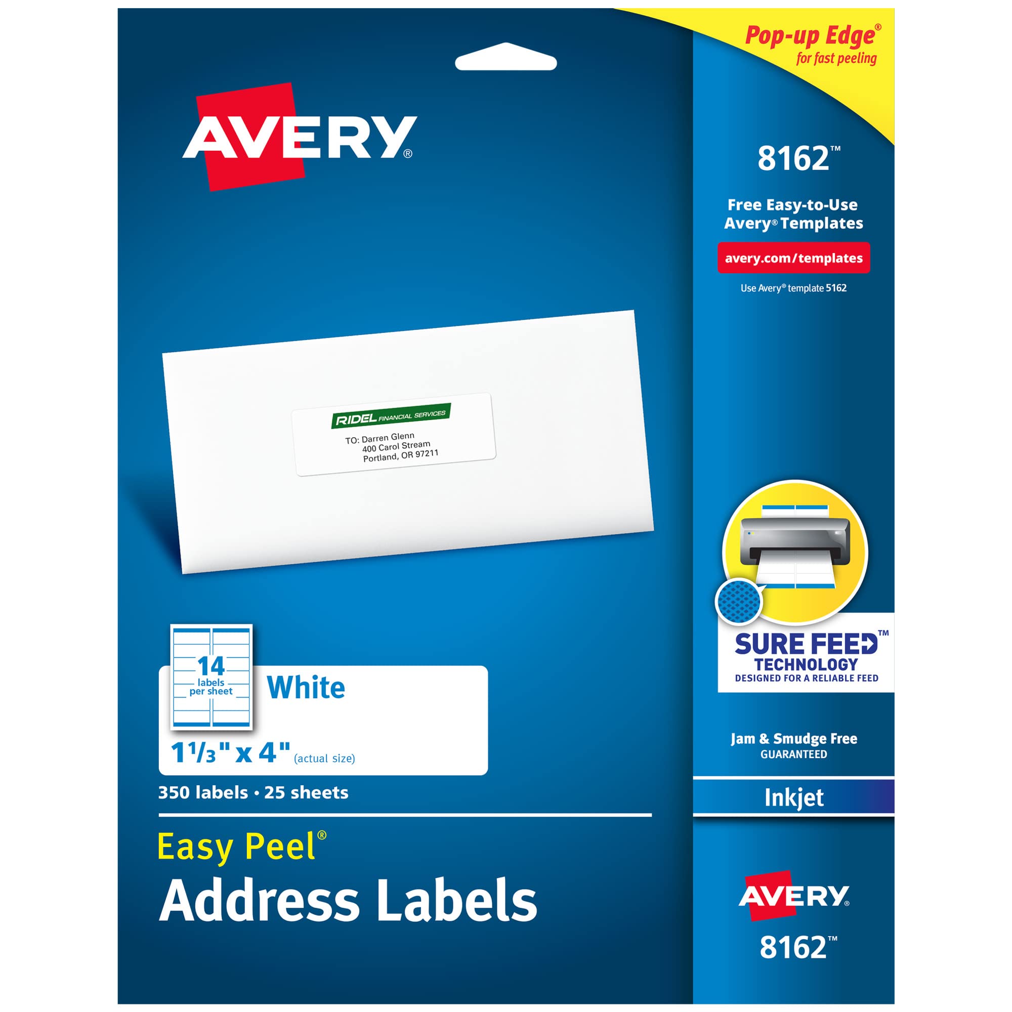 Amazon.com : Avery Matte White Round Labels with Sure Feed, 2.5 ...
