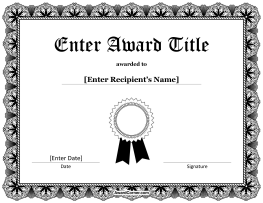 printable award certificate word