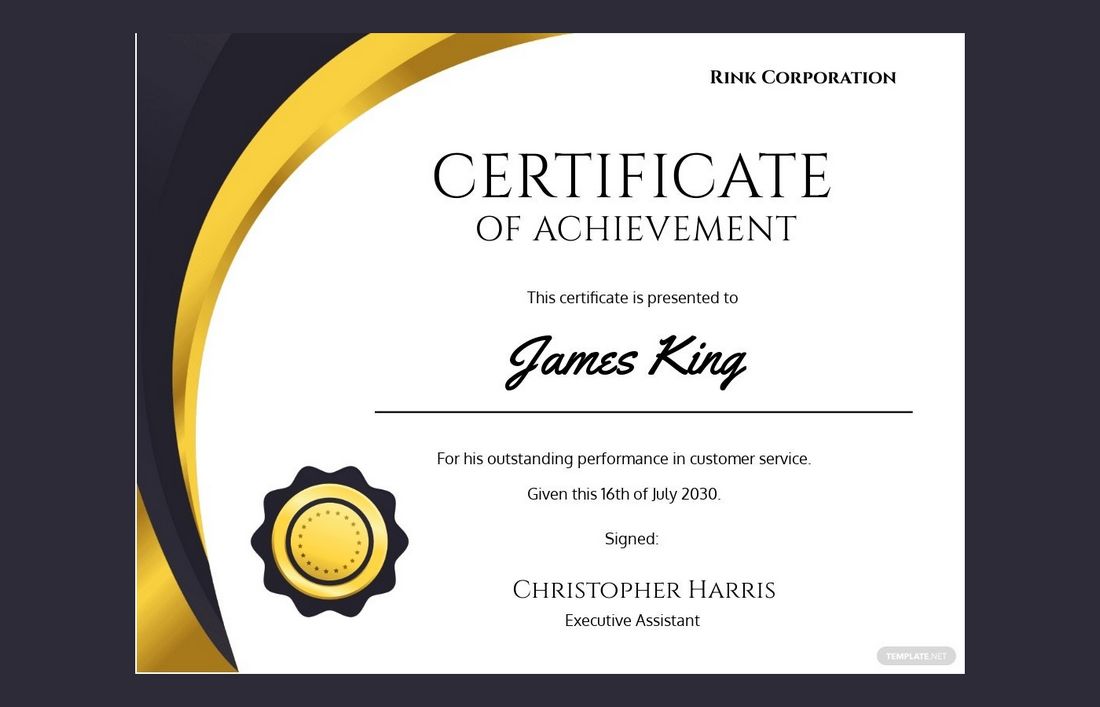 printable award certificate word