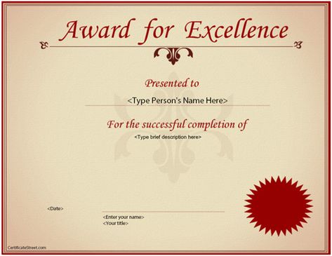 printable award certificates for business