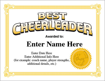 printable award certificates for cheerleading