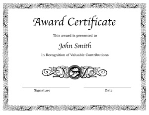 Blank Award Certificate Templates for Word | Printable Certificates