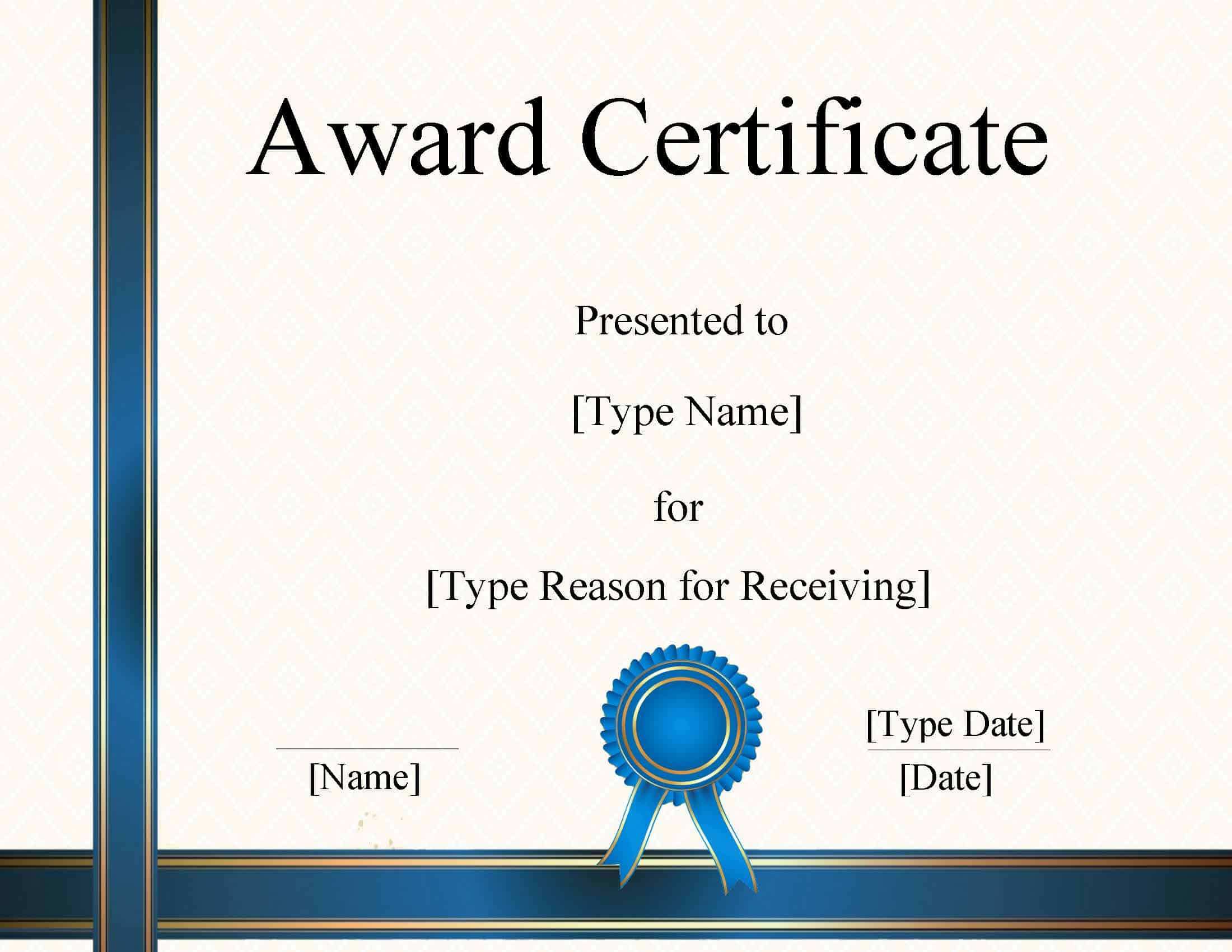 printable award certificates