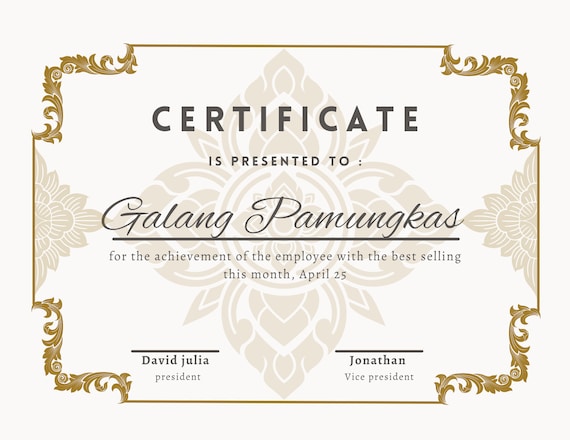 printable award of excellence certificates