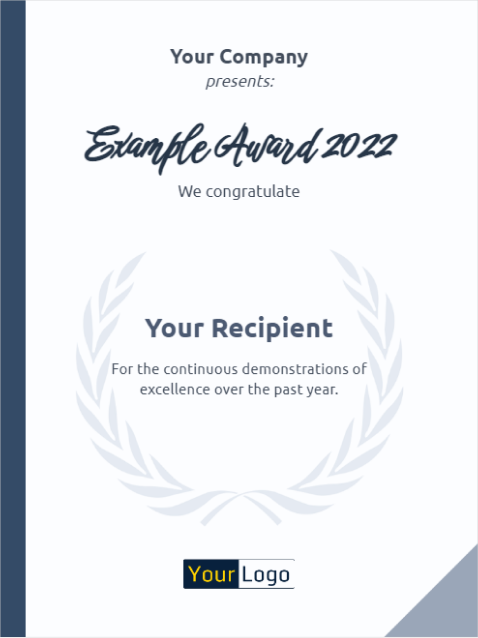 printable award of excellence certificates