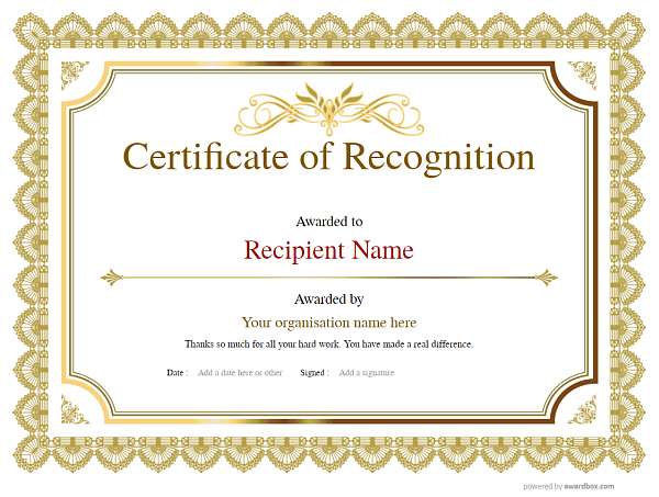 printable awards and certificates templates