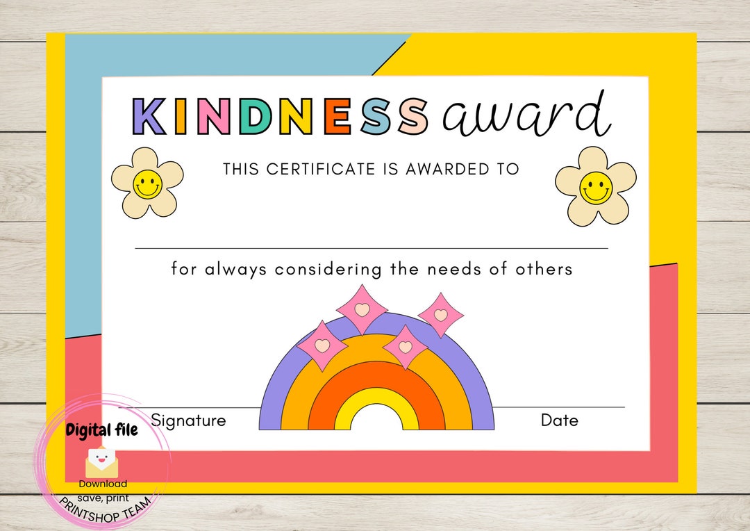 Printable Awards Certificate, Digital Download, Printable ... - Worksheets Library for Free Printable Awards For Preschoolers