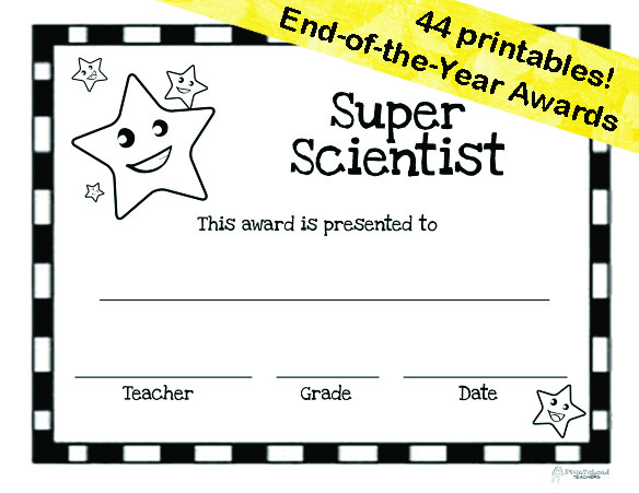 printable awards for elementary students free