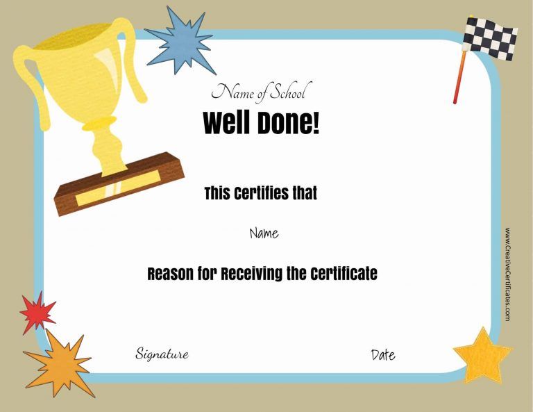 Free School Certificates &amp; Awards