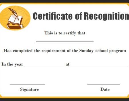 Sunday School Certificate Template: 17+ Specialized Certificates ...
