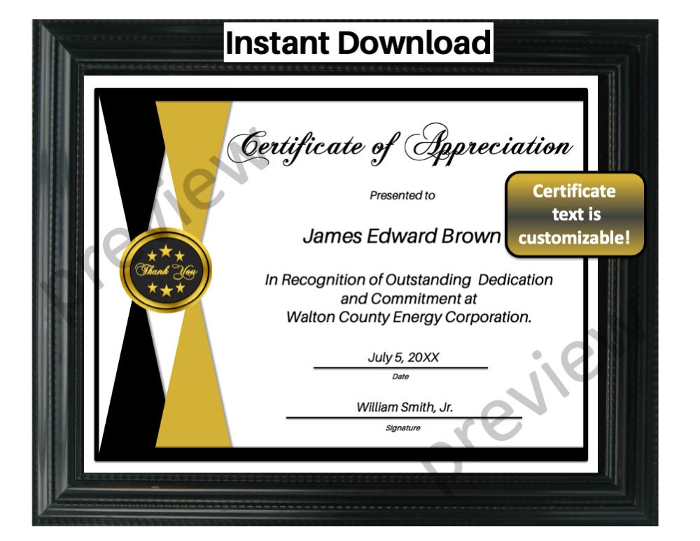 Thank You Certificate Template, Certificate of Appreciation ...