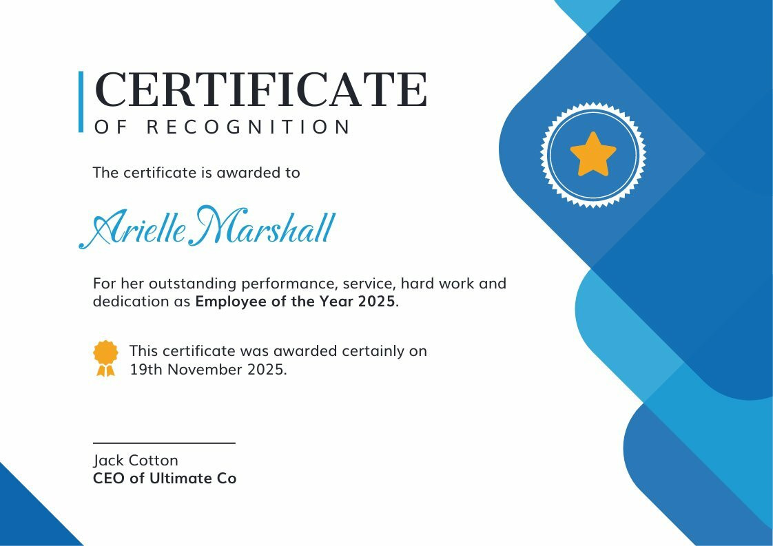 printable awards of appreciation