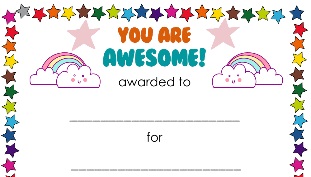 printable awesome awards