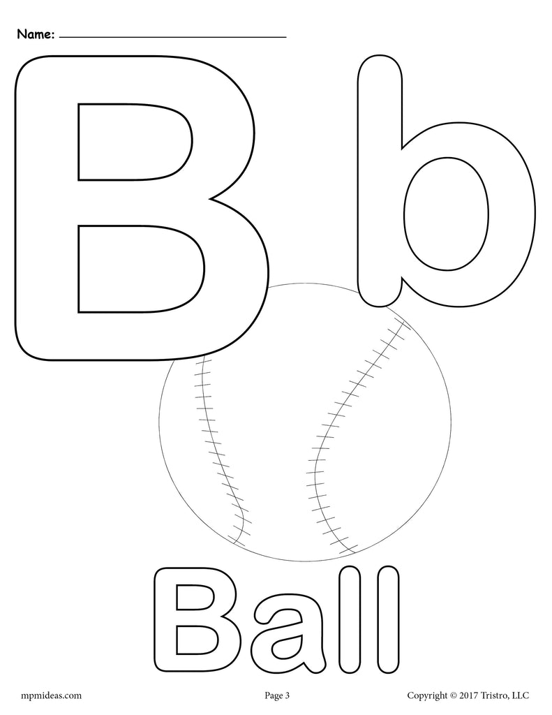 Letter B Alphabet Coloring Pages - 3 Printable Versions!