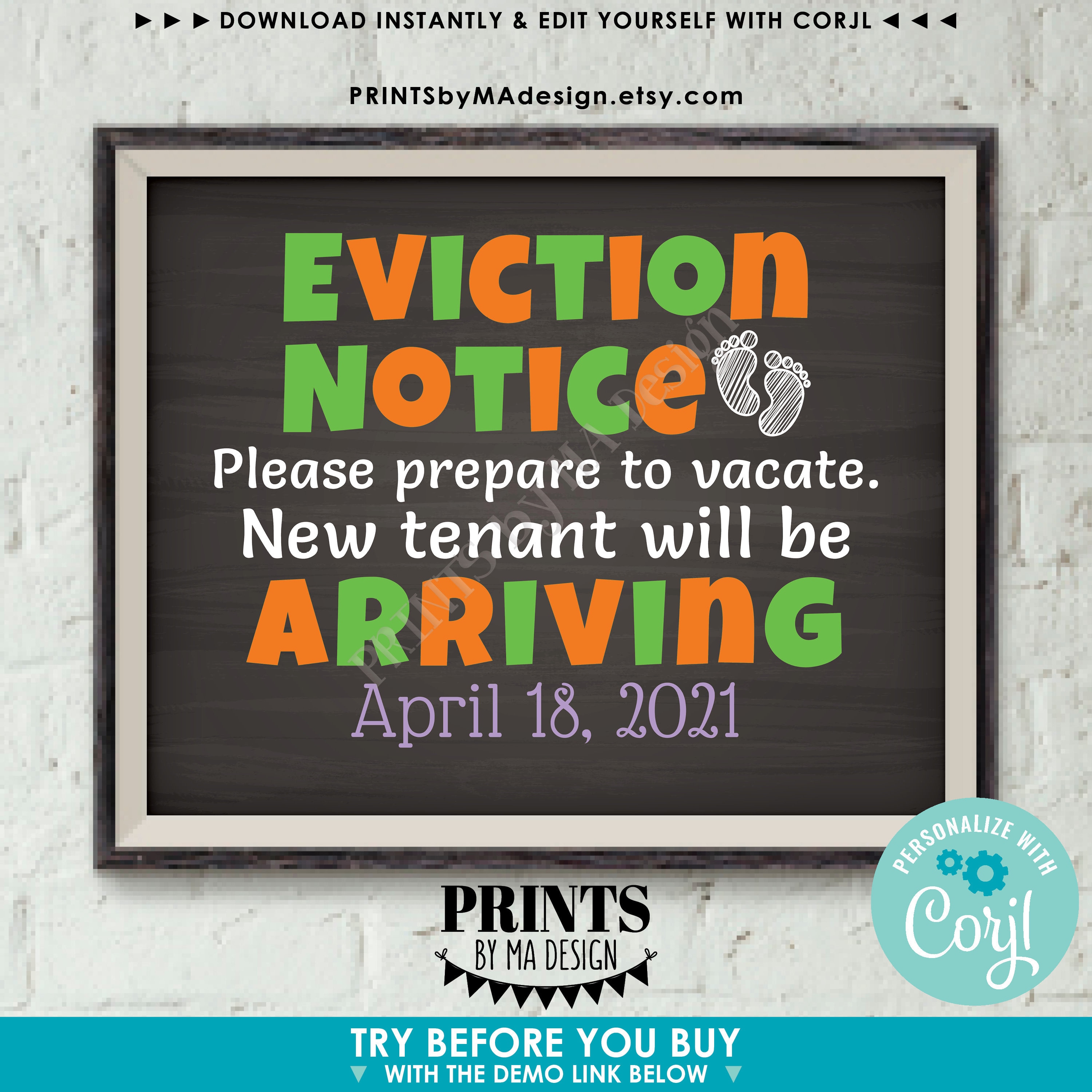 printable baby eviction notice
