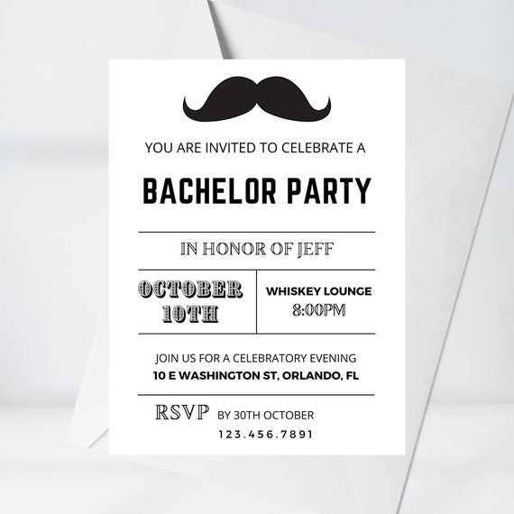 Bachelor Printable Invitation, Bachelor Party, Printable Digital ...