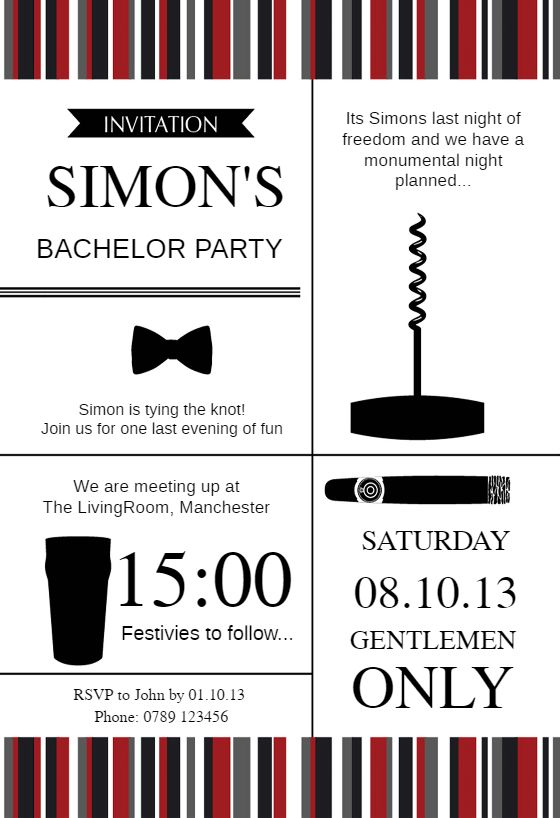 Last Evening of Fun - Bachelor Party Invitation Template (Free ...