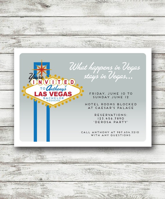 Las Vegas Bachelor Party Invitation - Bachelor Weekend Invite ...