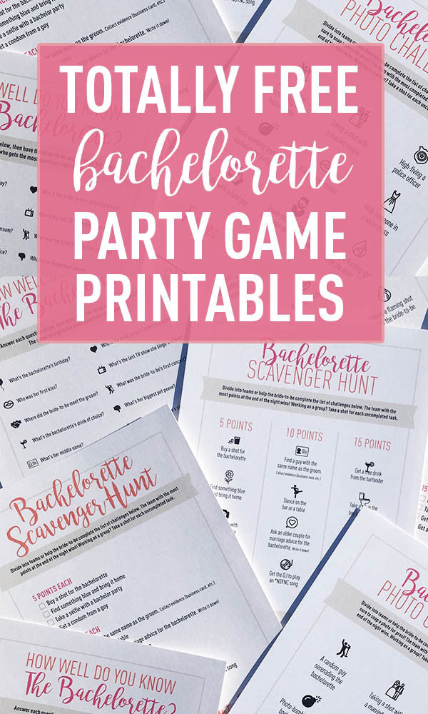 4 Totally Free Bachelorette Party Game Printables - Stag &  Hen