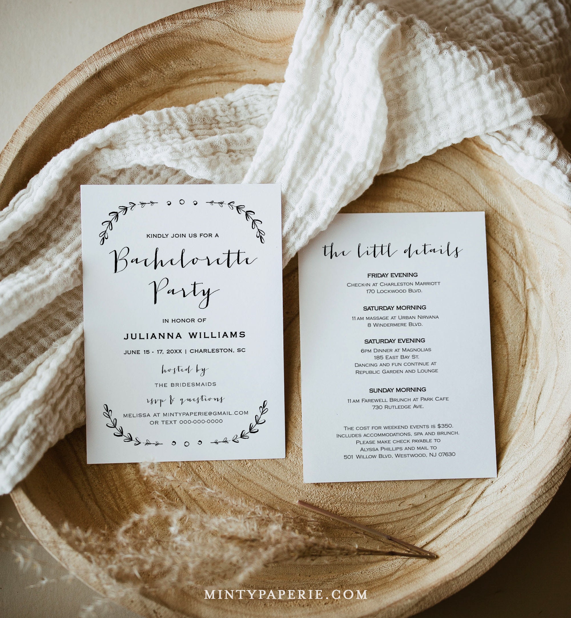 printable bachelorette party invitations templates