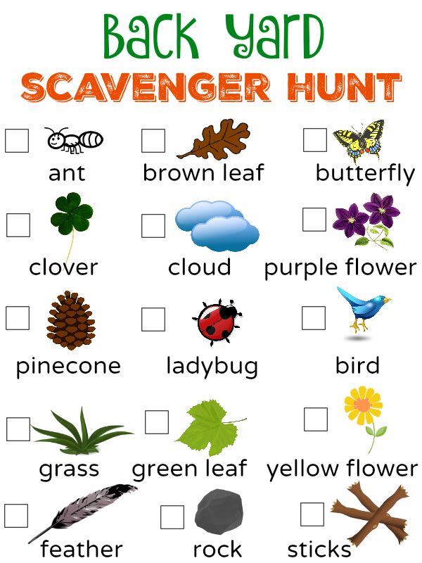 Backyard Scavenger Hunt with Free Printable - Great for Kids of ...