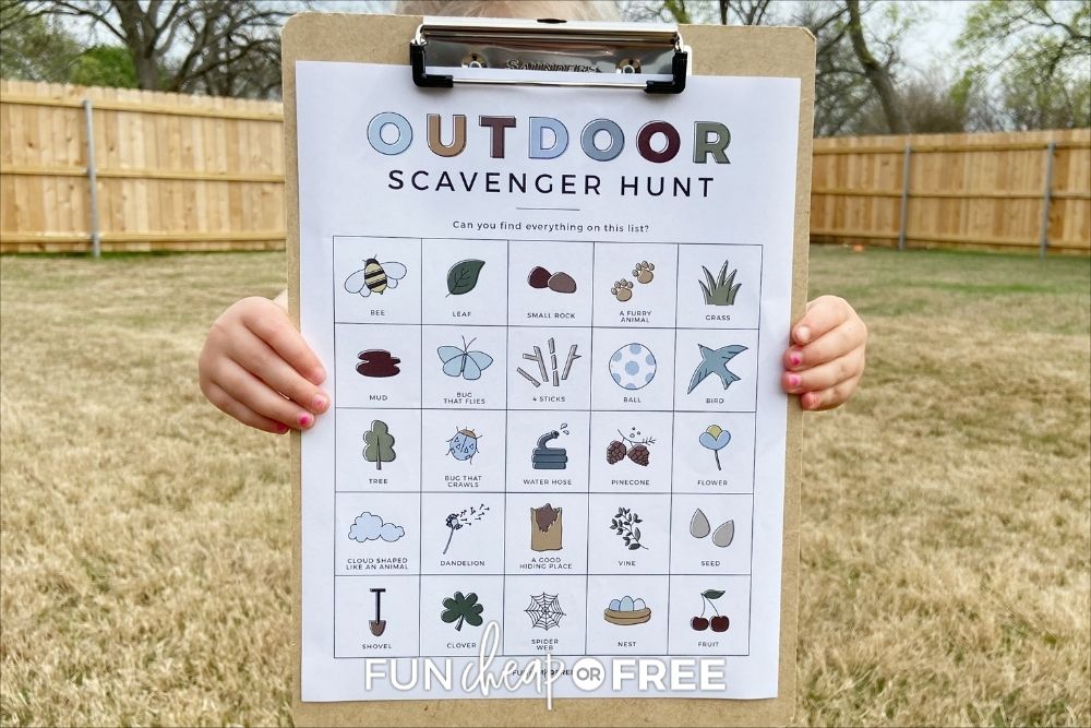 Kids Outdoor Scavenger Hunt Ideas + Printable - Fun Cheap or Free