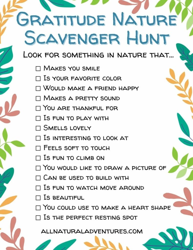 printable backyard scavenger hunt