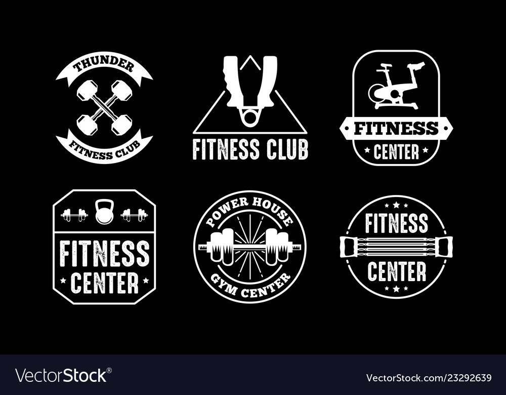 Fitness badge and logo good for print design Vector Image