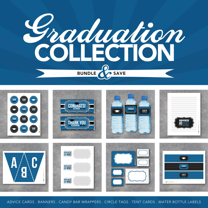 Graduation Collection in Blue - Printable Digital Files-Advice ...