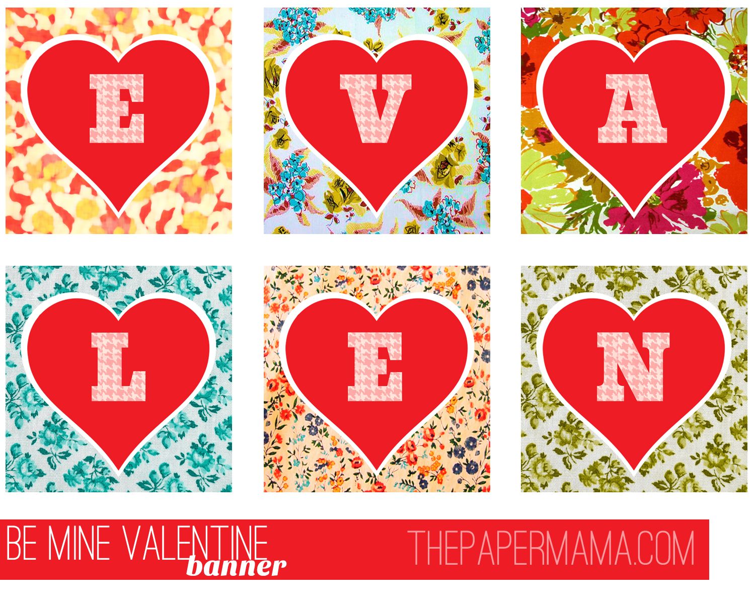 printable banner for valentines